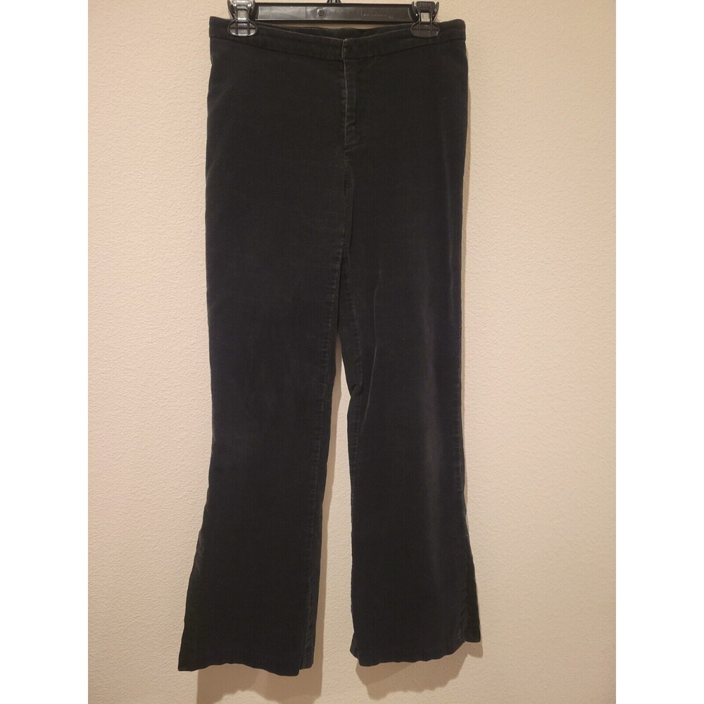 Bisou Bisou Michele Bohbot Corduroy Pants Y2K Flare Dark Blue Women Size 8